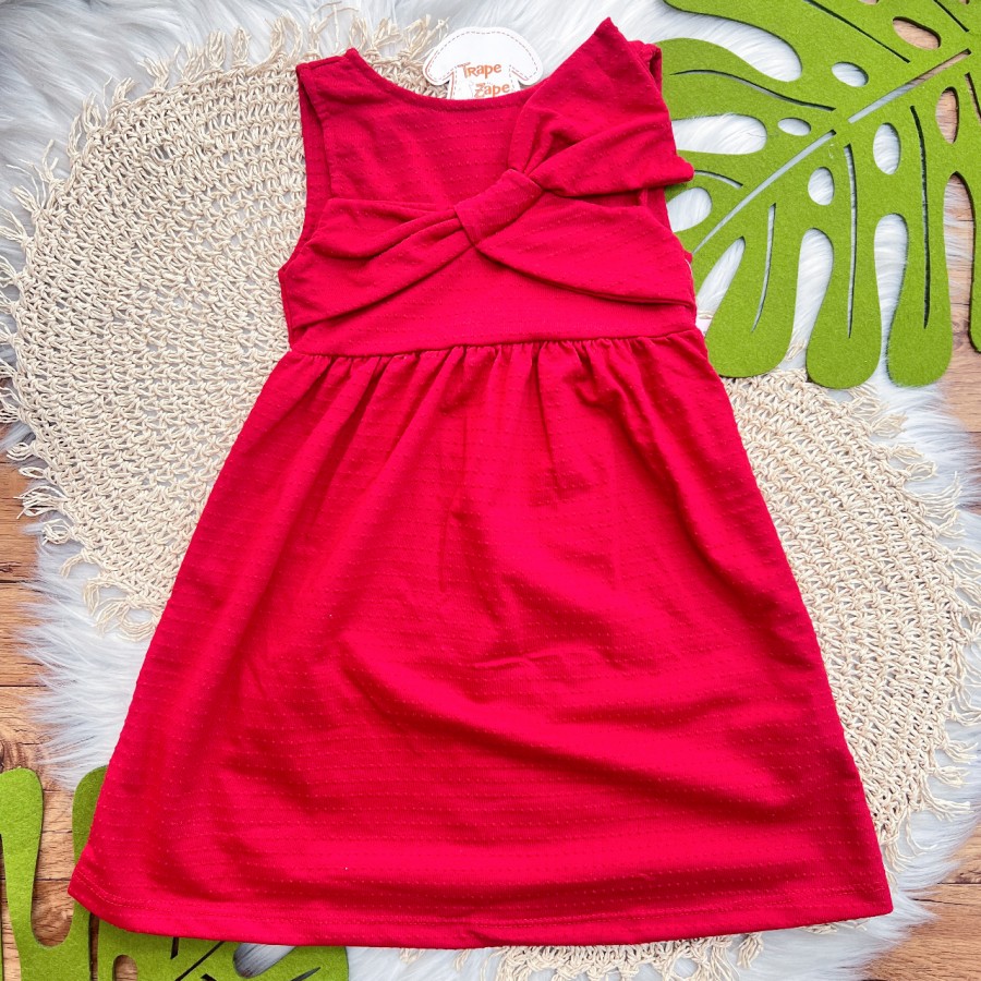 Vestido Longo Laço Frontal - Vermelho
